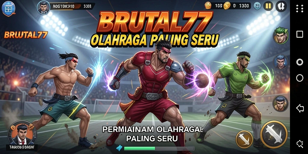 Tampilan gameplay seru dan mendebarkan di BRUTAL77.