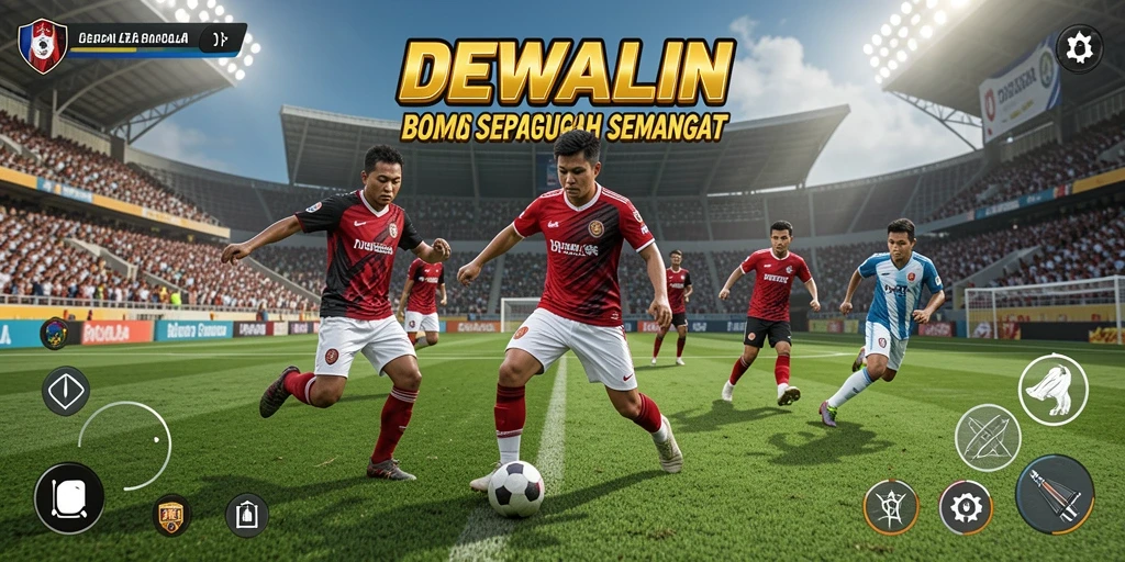 Gameplay menarik DEWALIN dengan aksi sepak bola yang mendebarkan.