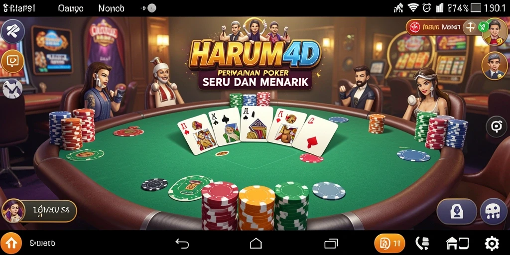Tampilan menarik dari gameplay poker di HARUM4D.