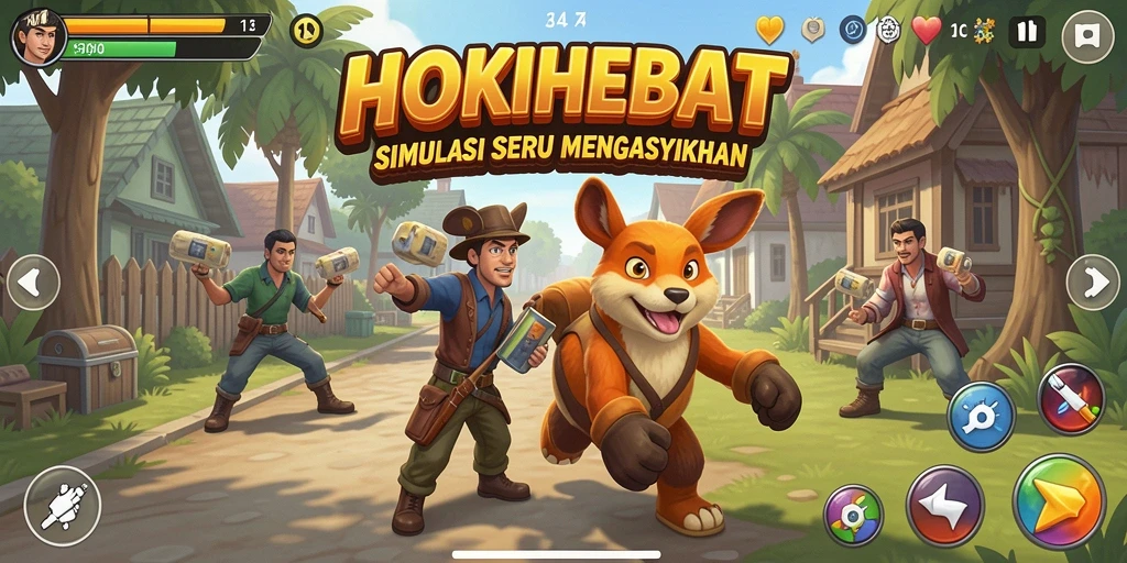 Screenshot gameplay HOKIHEBAT yang penuh aksi dan keseruan.