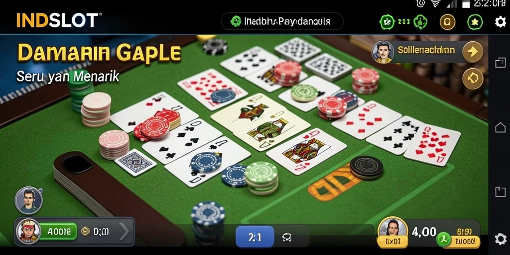 Screenshot gameplay INDSLOT yang menunjukkan keseruan bermain Gaple.