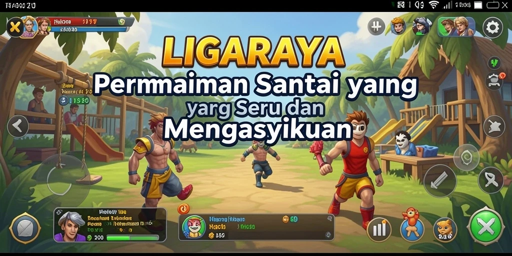 Tampilan gameplay LIGARAYA yang menampilkan keseruan permainan santai.