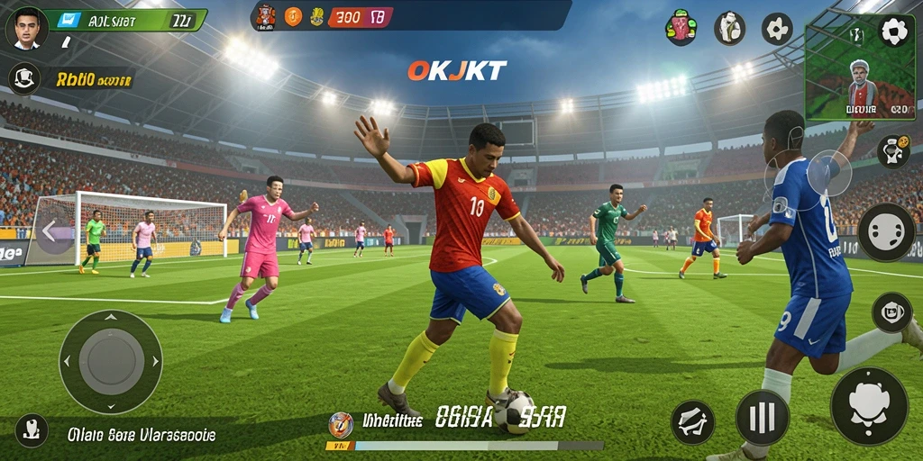 Tampilan gameplay OKJKT yang memukau dengan aksi olahraga seru.
