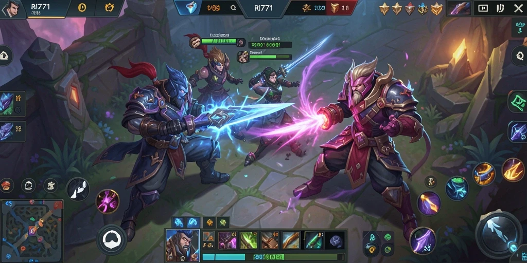 Screenshot gameplay RI771 yang menampilkan pertarungan seru antara tim.